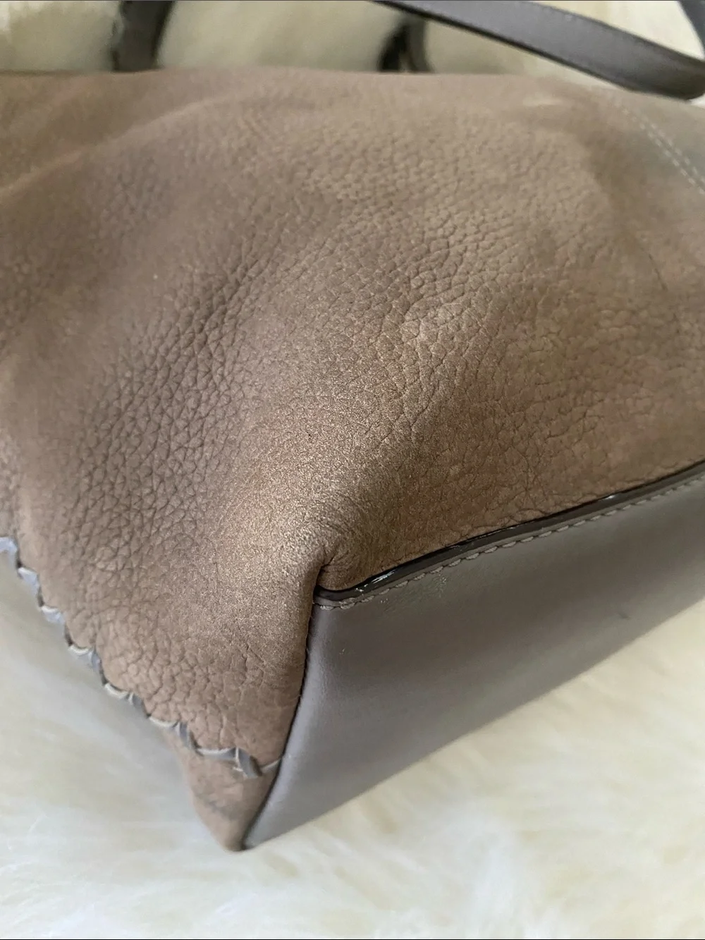 Kate Spade New York Pratt Street Brandice Suede Tote Bag in Taupe